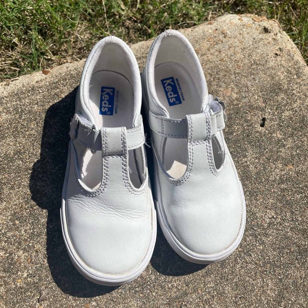 White Leather Daphne Keds Toddler Girl Size 11